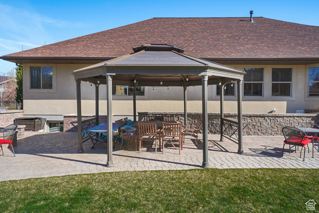 View of patio / terrace with a gazebo