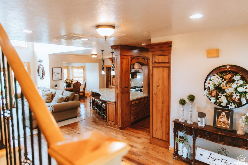 Interior space featuring light wood-type flooring