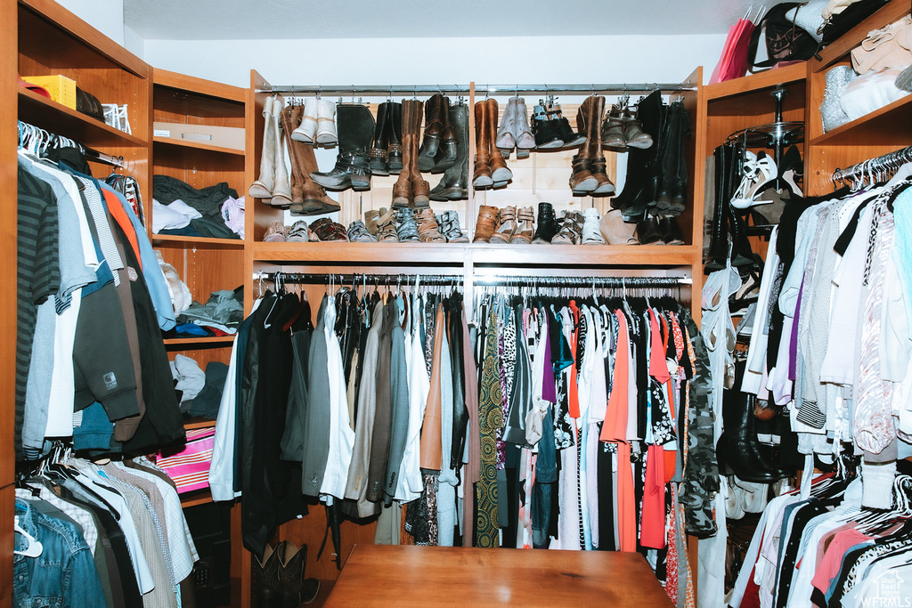 View of walk in closet