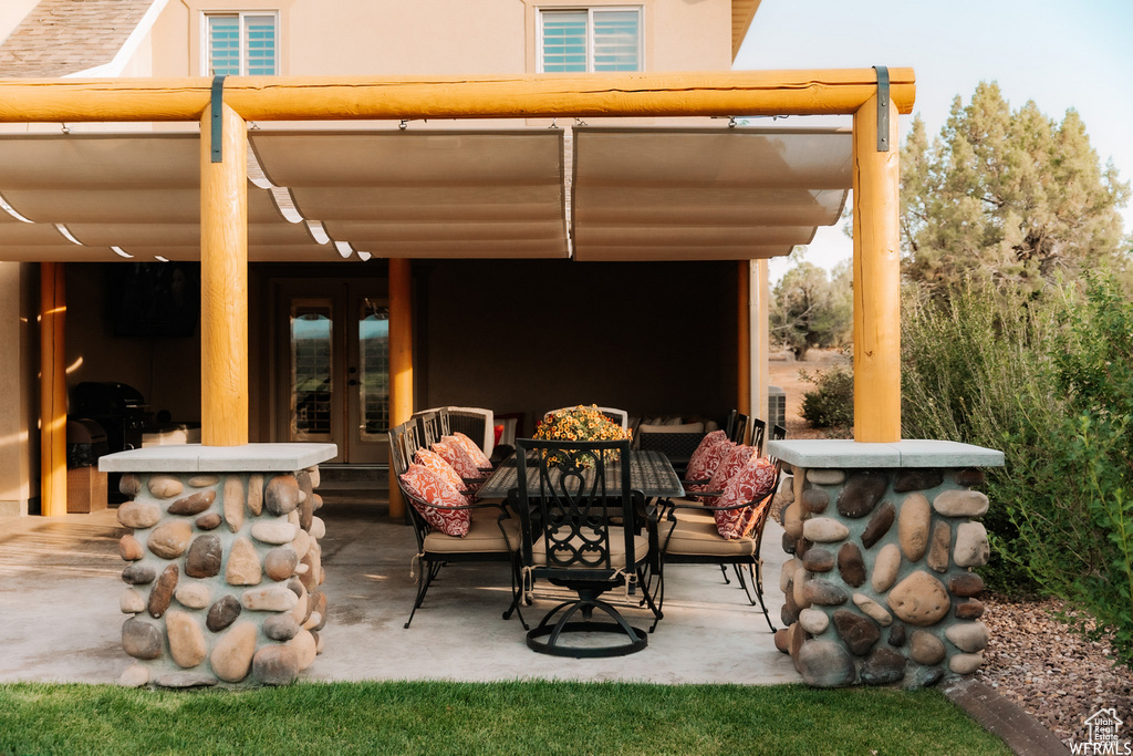 View of patio / terrace featuring french doors