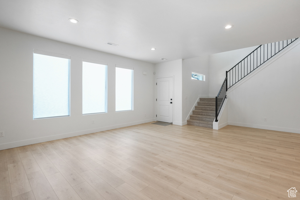 Interior space featuring light wood-type flooring