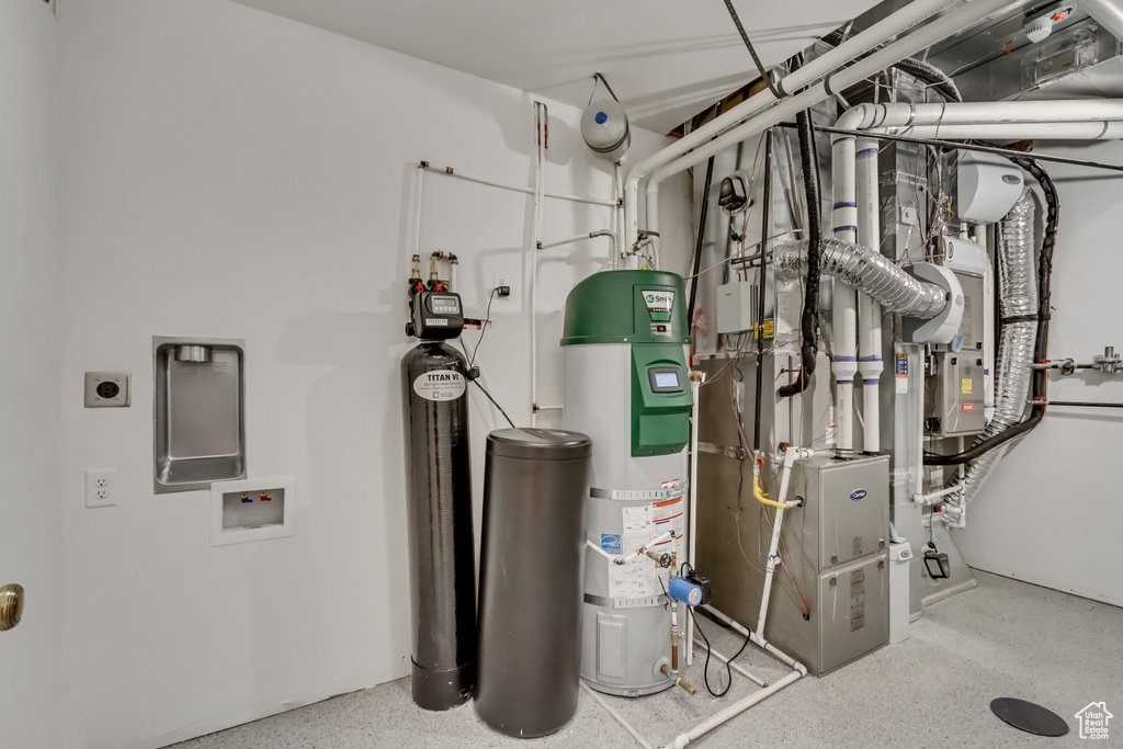 Utility room with water heater