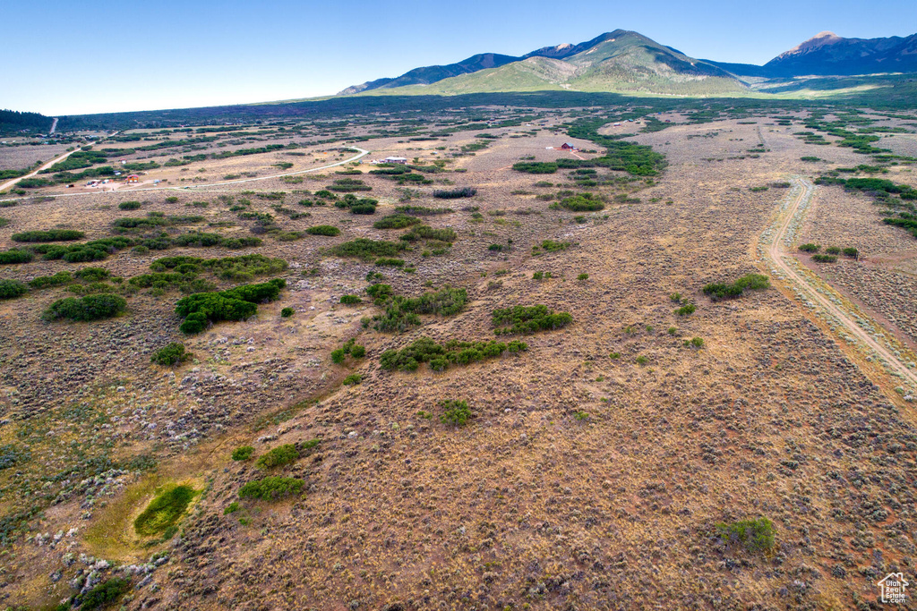 Drone / aerial view with a mountain view