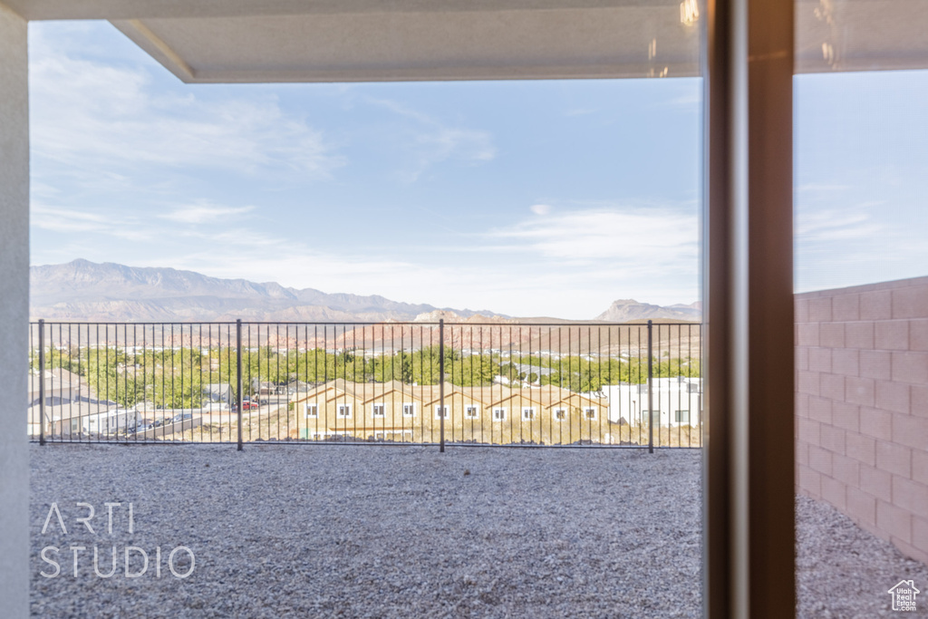 Exterior space with a mountain view