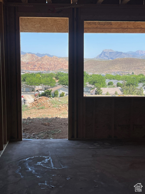 Doorway with a mountain view