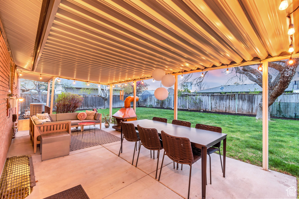View of patio featuring an outdoor living space