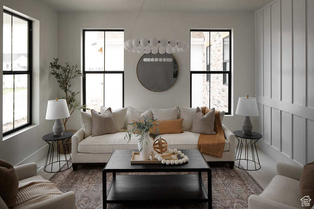 View of carpeted living room