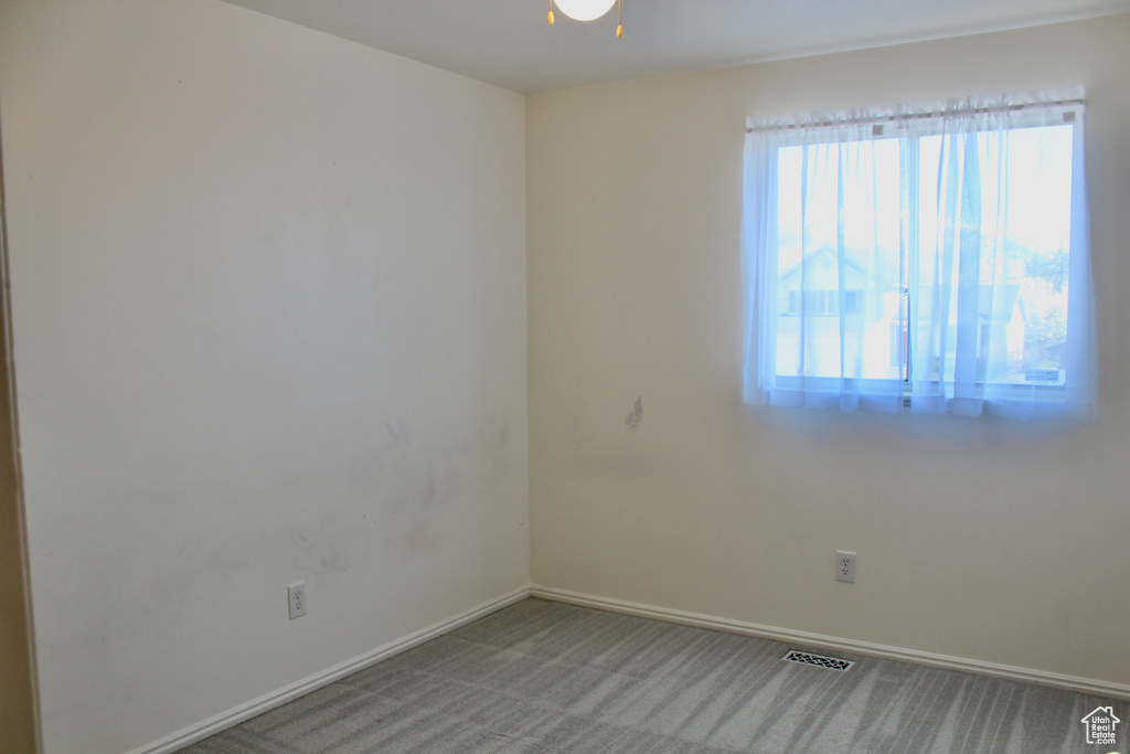 Empty room featuring plenty of natural light and carpet flooring