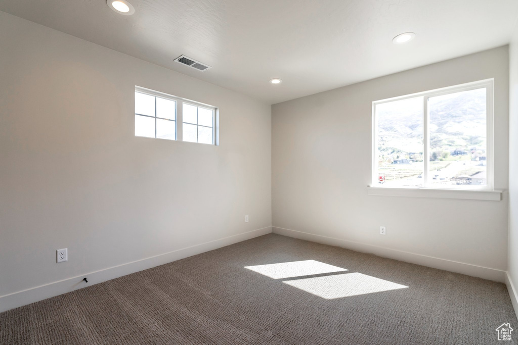 Carpeted empty room with a wealth of natural light