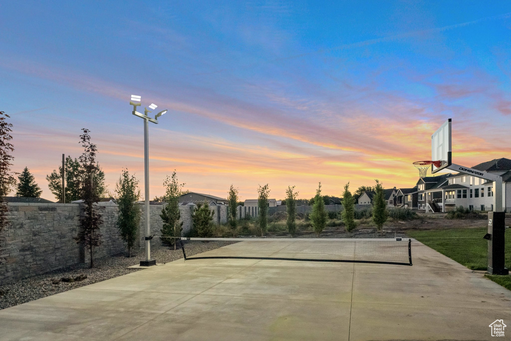 View of tennis court