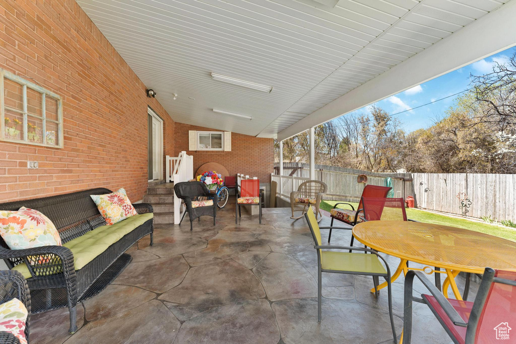 View of patio / terrace with an outdoor living space