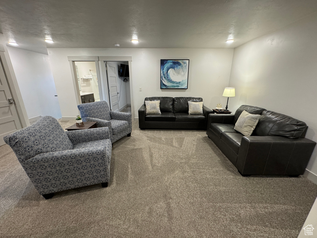 View of carpeted living room