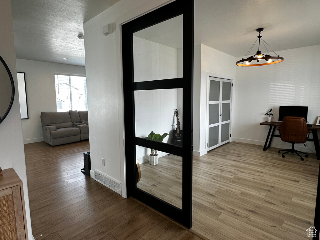 Office featuring light wood-type flooring