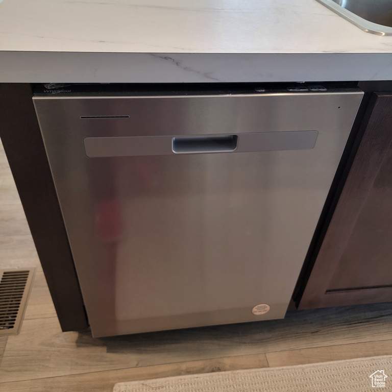 Interior details with stainless steel dishwasher