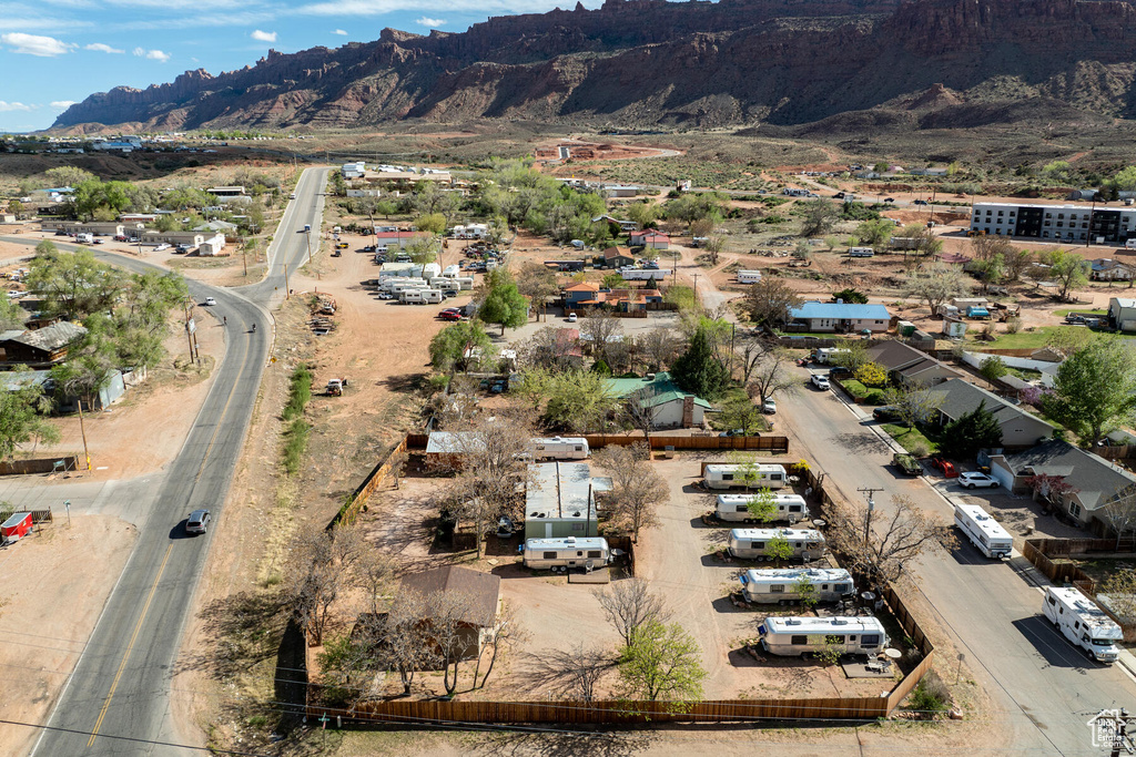 Bird's eye view featuring a mountain view