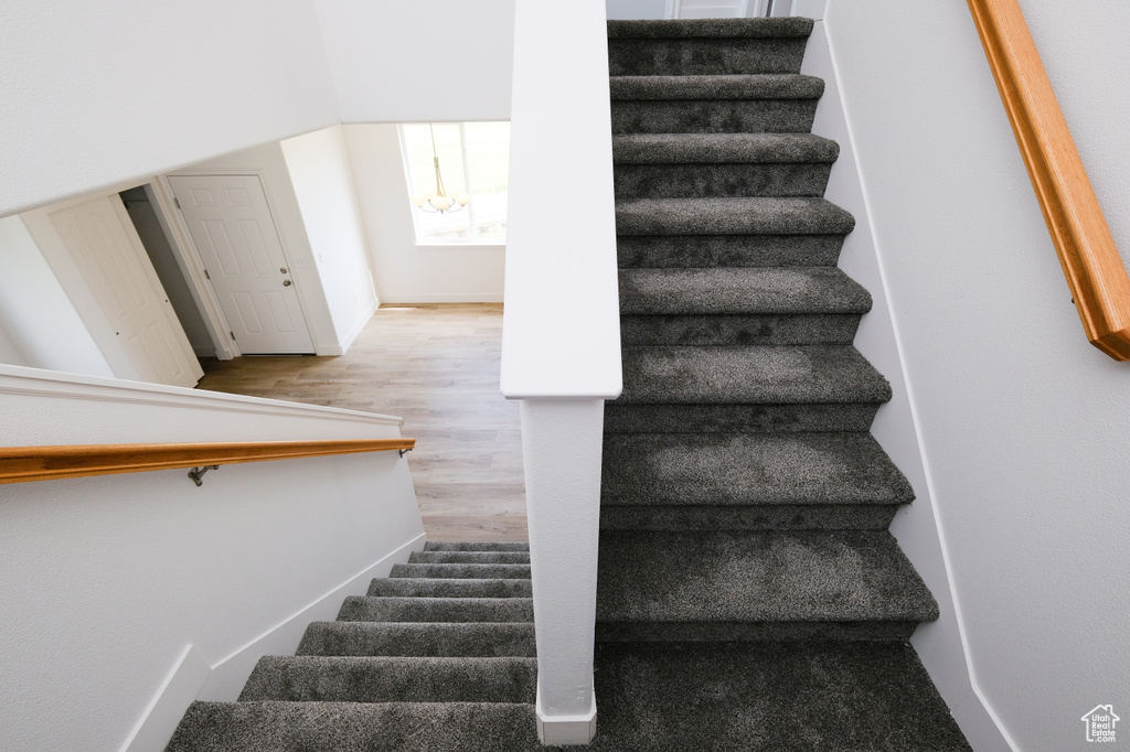 Stairway with wood-type flooring