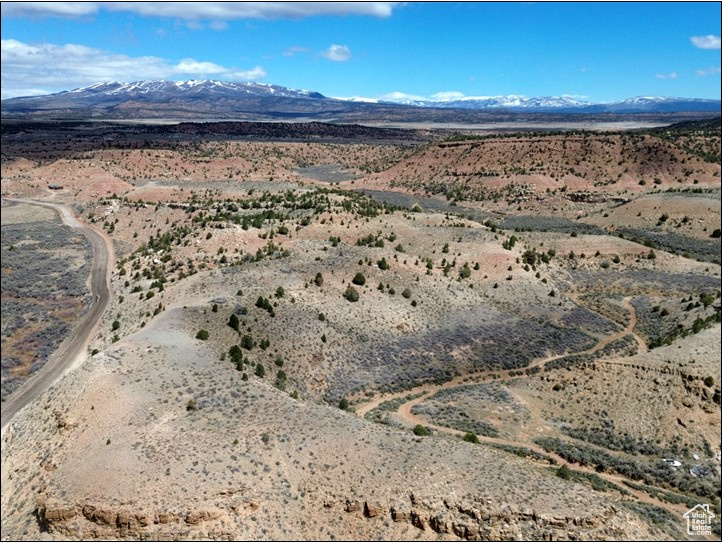 Drone / aerial view with a mountain view