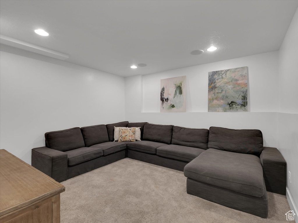 Living room with carpet flooring