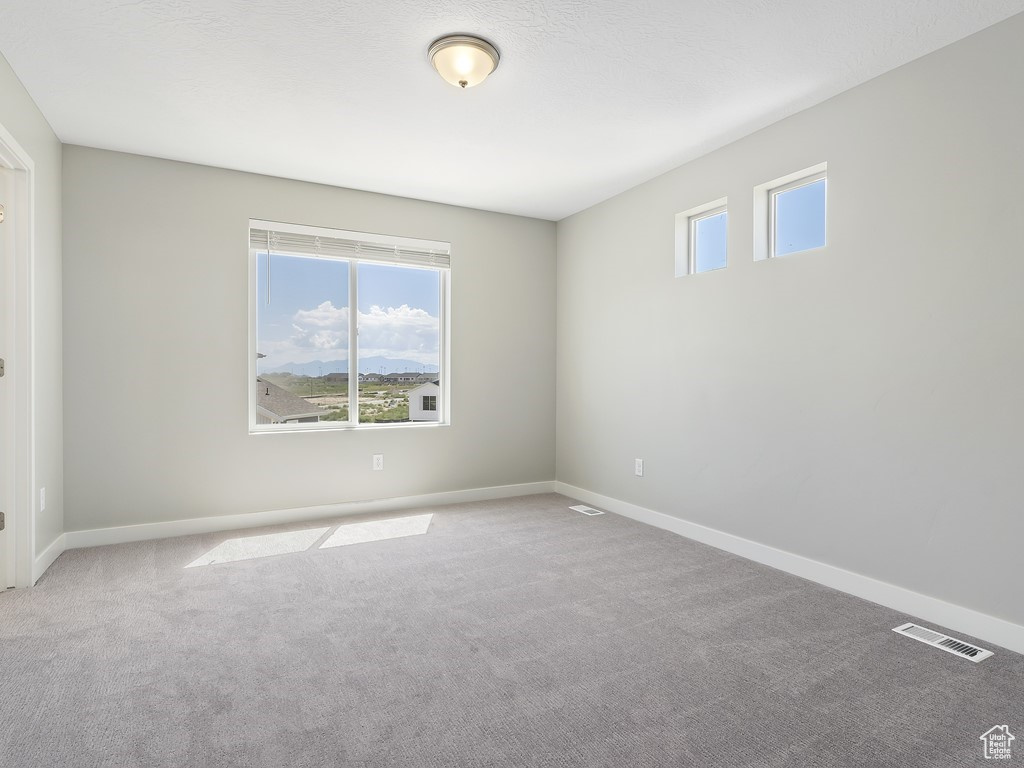 Unfurnished room with plenty of natural light and carpet