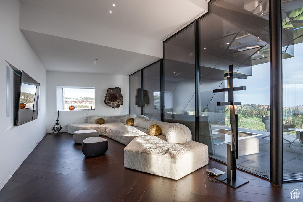 Living room featuring wood-type flooring