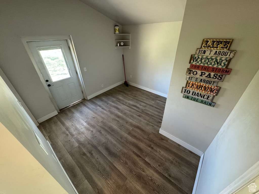 Foyer with hardwood / wood-style floors
