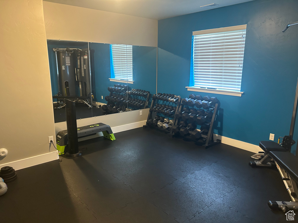 Workout area with a wealth of natural light