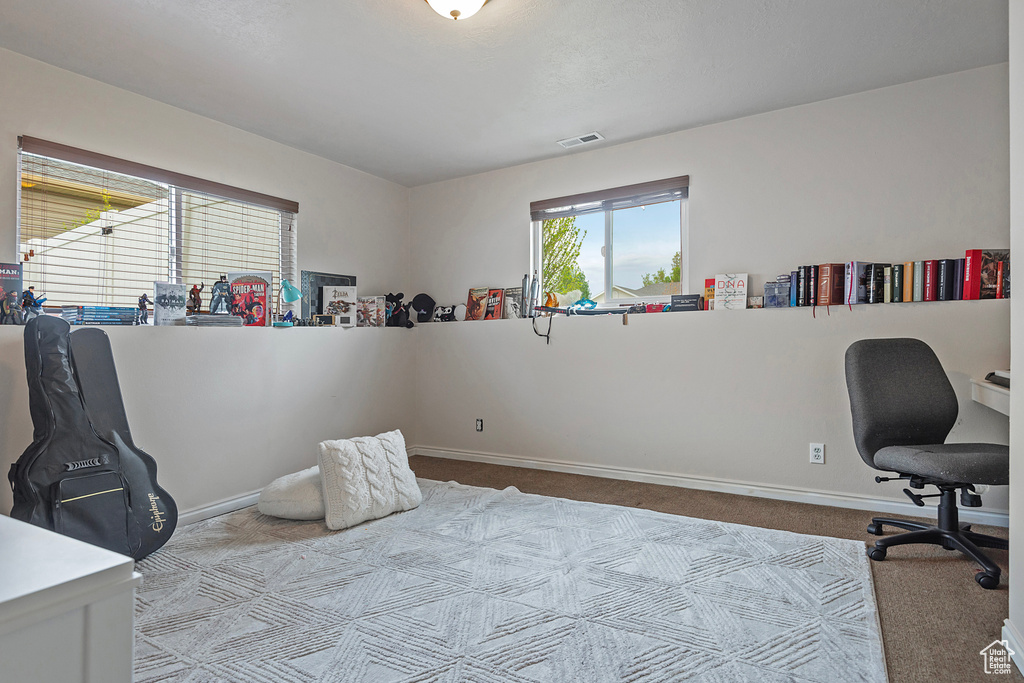 View of carpeted office space