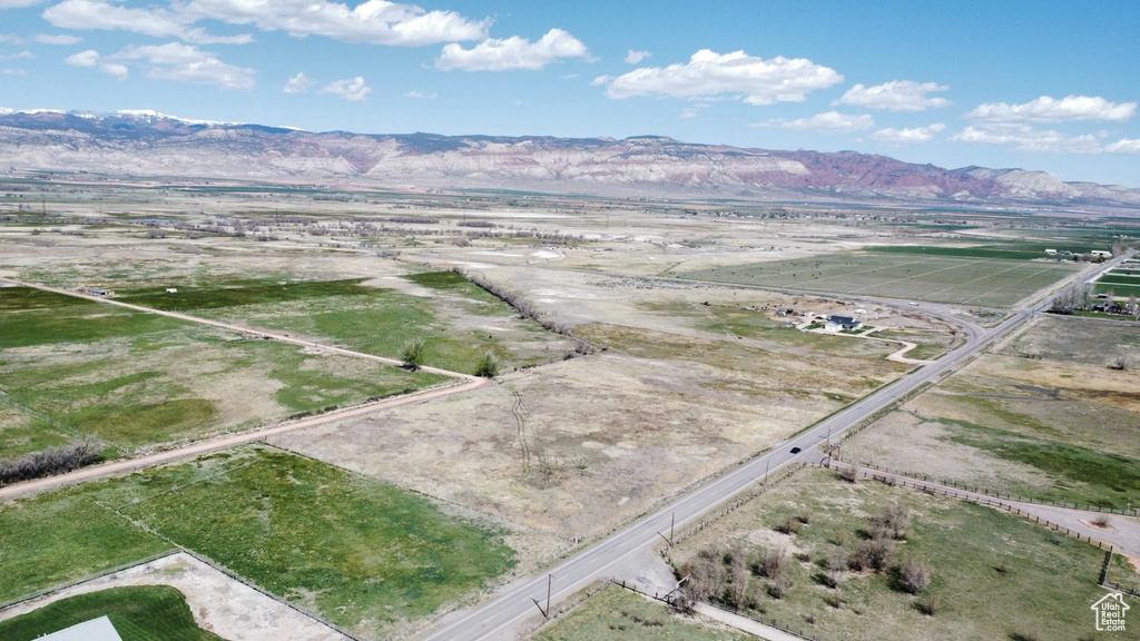 Drone / aerial view with a mountain view