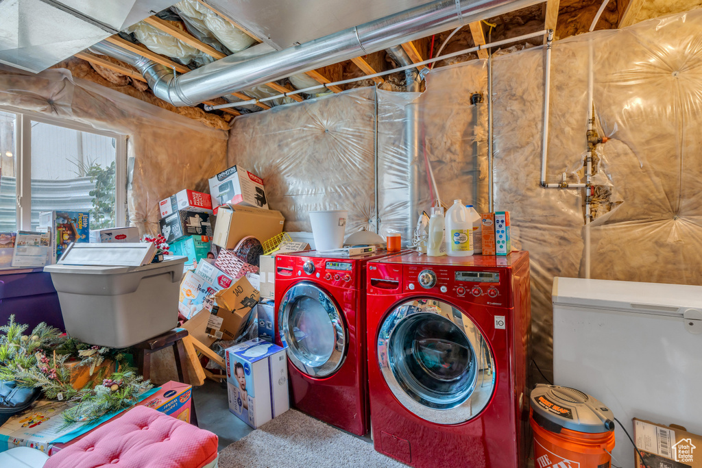 Laundry area with washing machine and dryer