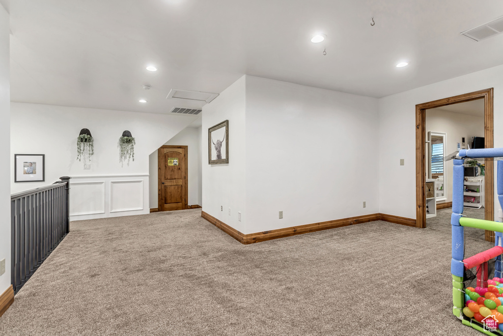 Interior space with carpet flooring