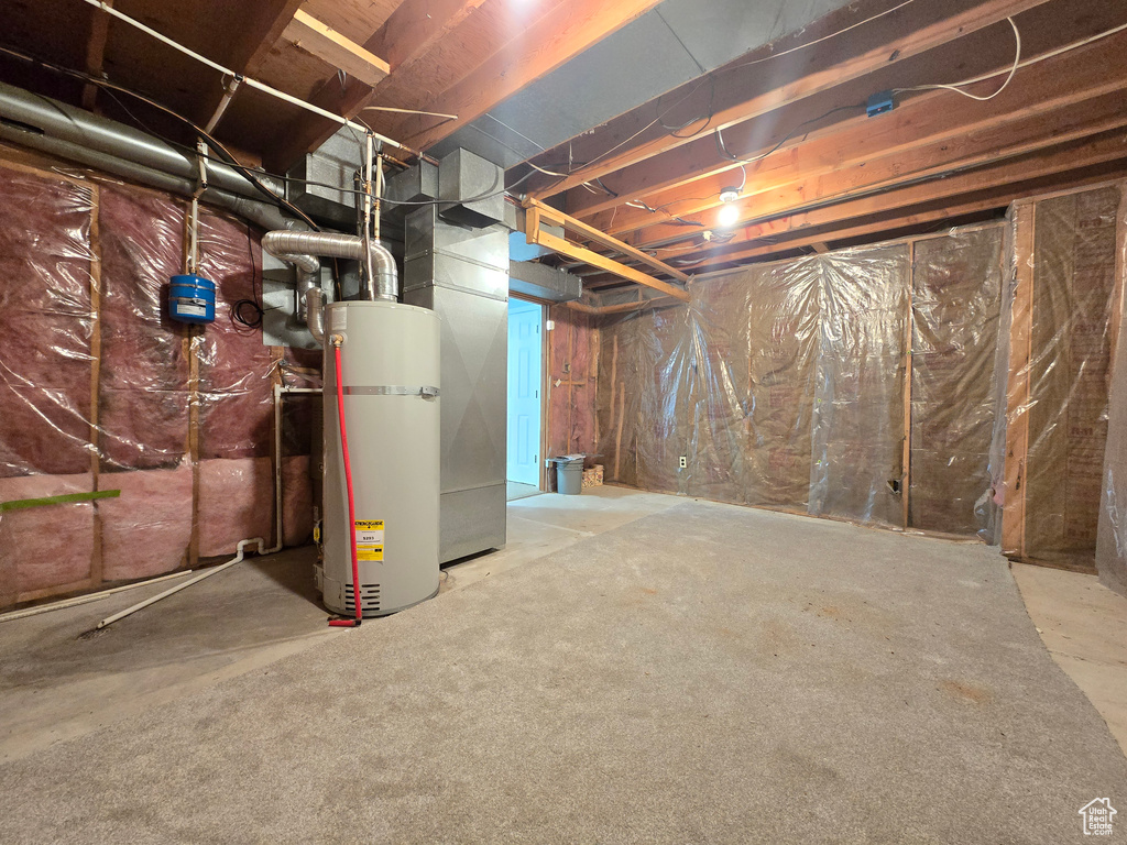 Basement with water heater