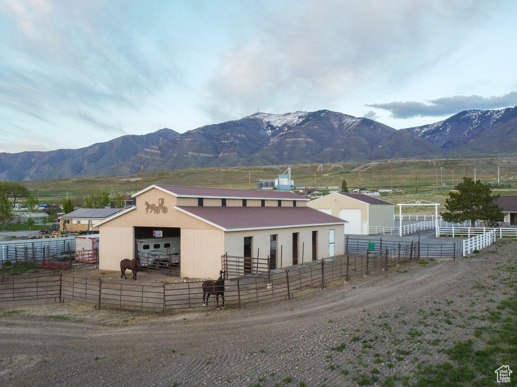 Exterior space featuring a mountain view and a rural view