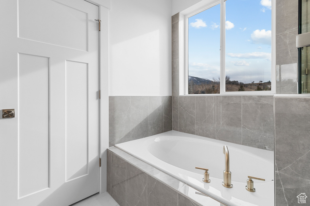 Bathroom with a garden tub