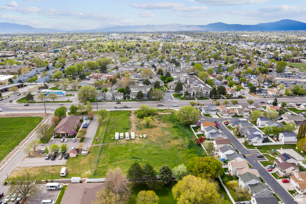 Drone / aerial view with a mountain view