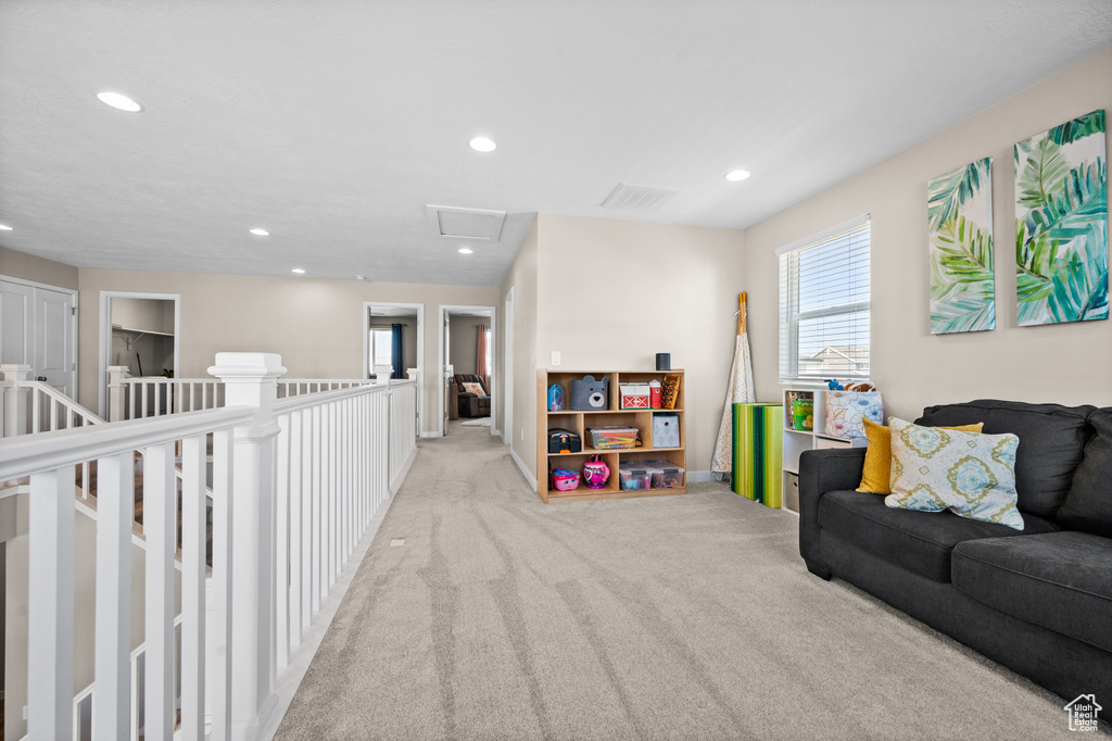 View of carpeted living room