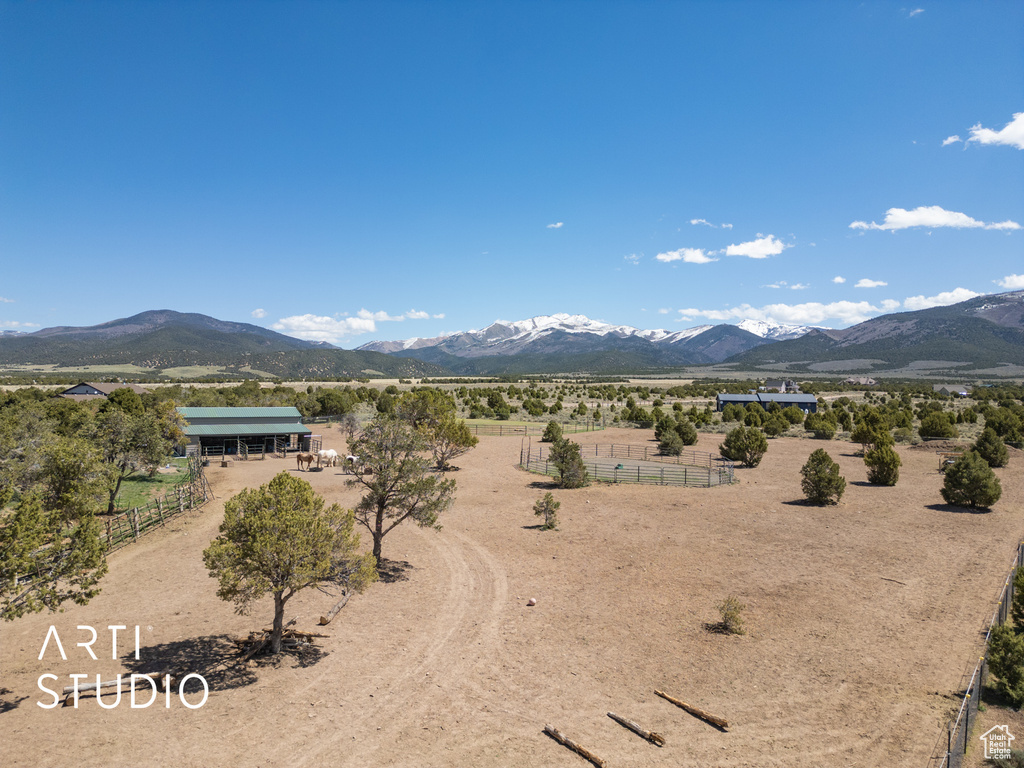 Mountain view with a rural view