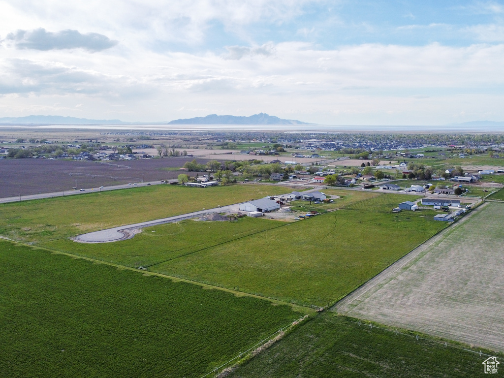 Aerial view with a mountain view and a rural view