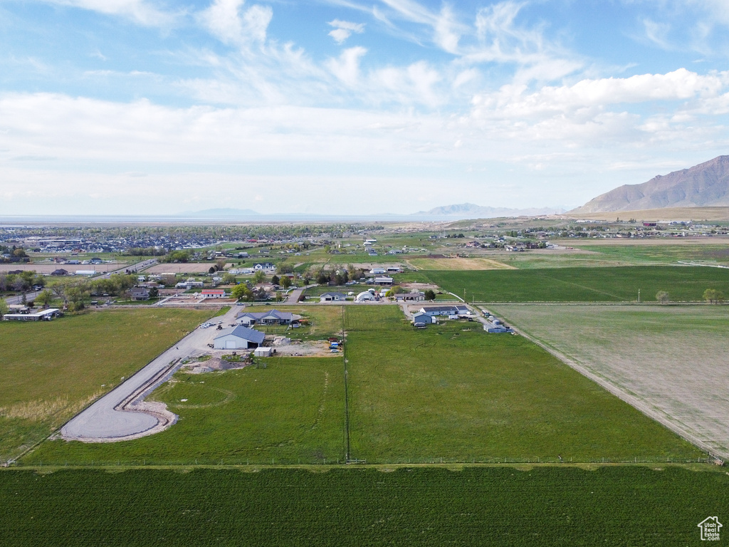 Aerial view with a mountain view and a rural view