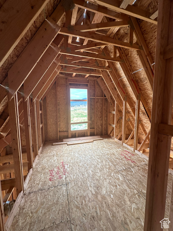 View of unfinished attic