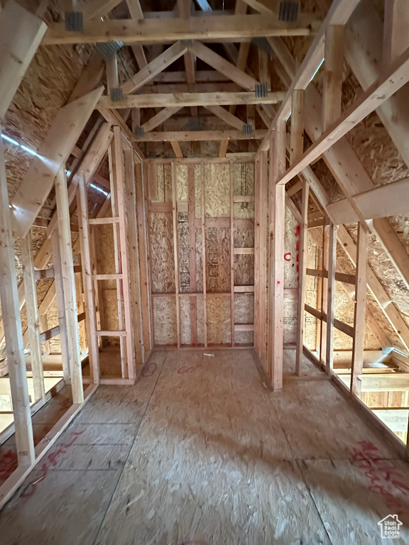 View of unfinished attic