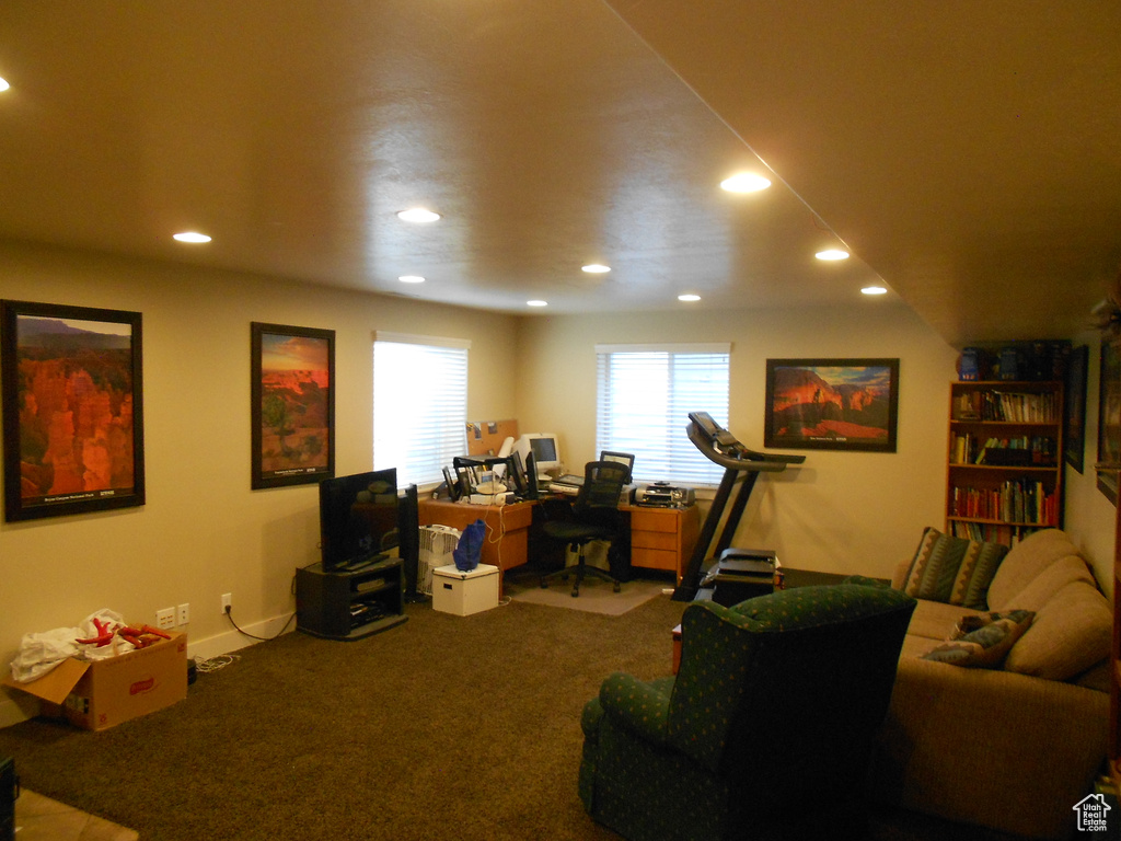 View of carpeted living room