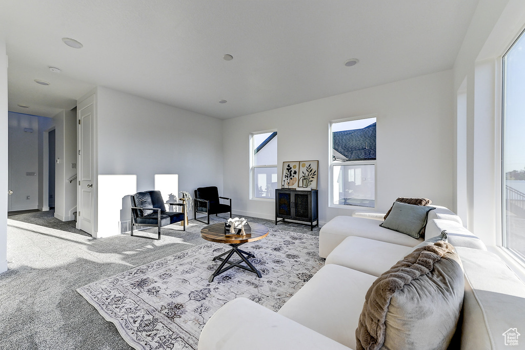 View of carpeted living room