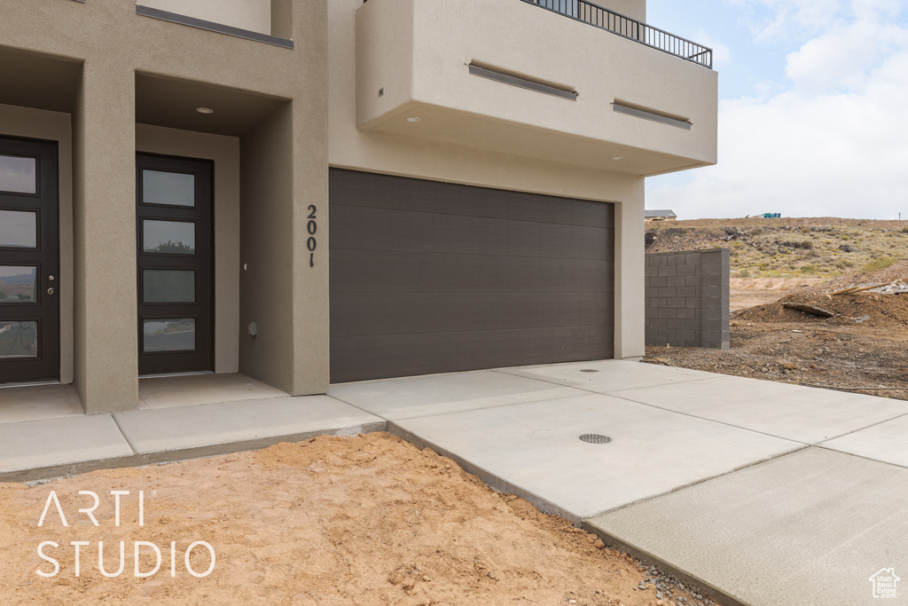 View of garage