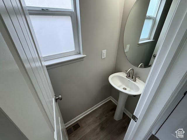 Bathroom featuring hardwood / wood-style flooring