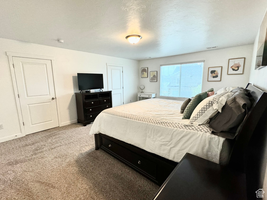 Bedroom with carpet floors