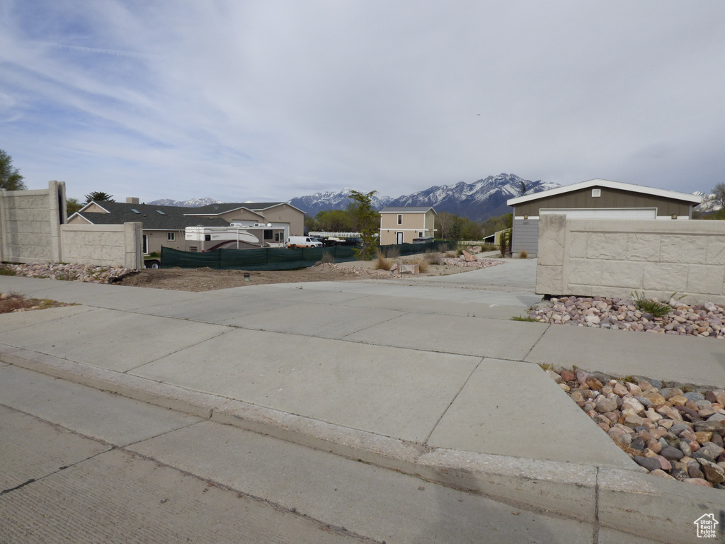 View of street with a mountain view