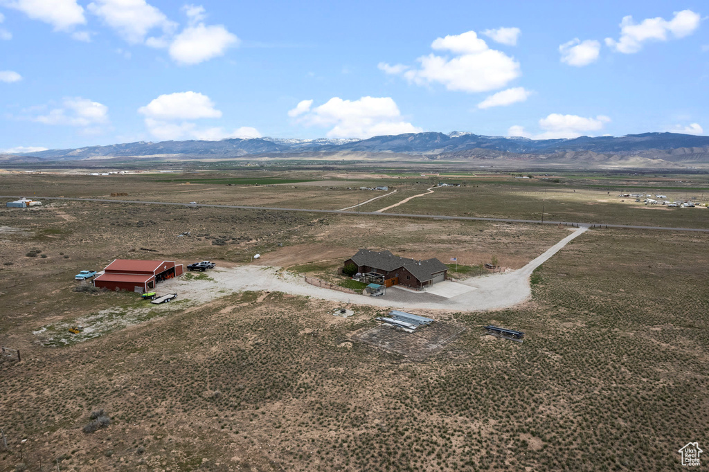 Bird\\\'s eye view with a mountain view and a rural view