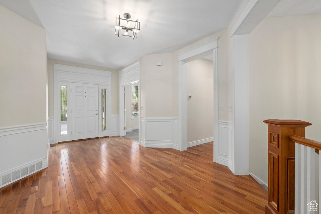 Foyer featuring hardwood / wood-style floors