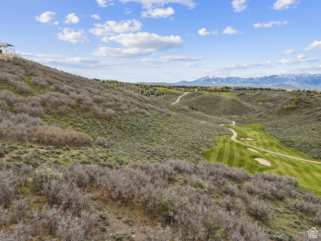 Mountain view with a golf club