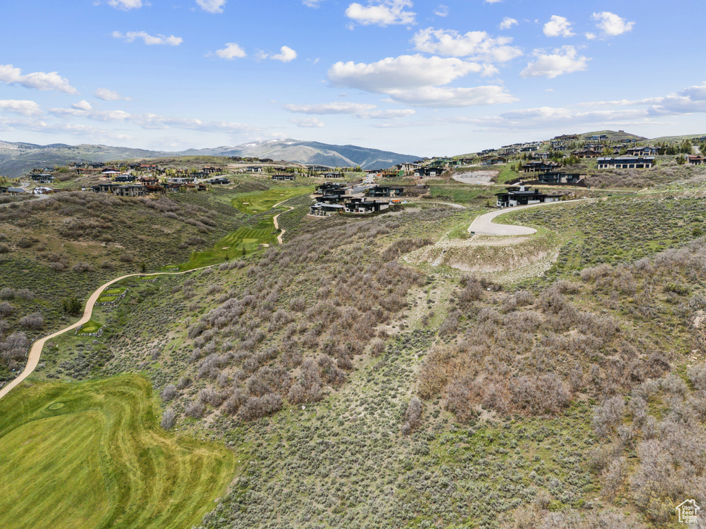 Aerial view of property\\\\\\\'s location with a mountain backdrop